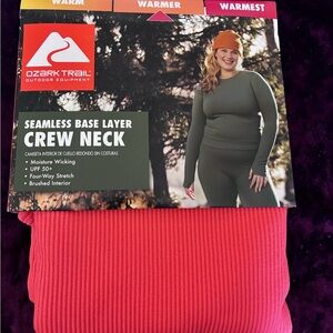 Ozark Trail Women's Seamless Base Layer Crew Neck Sweater - orange